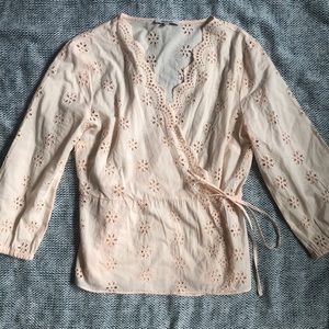 Peachy Madewell eyelet wrap top